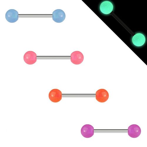 Lot 4 Piercings Langue Gordon Fluo Phospho Acier Chirurgical Inoxydable Anti Allergique Barbell Lovepiercing