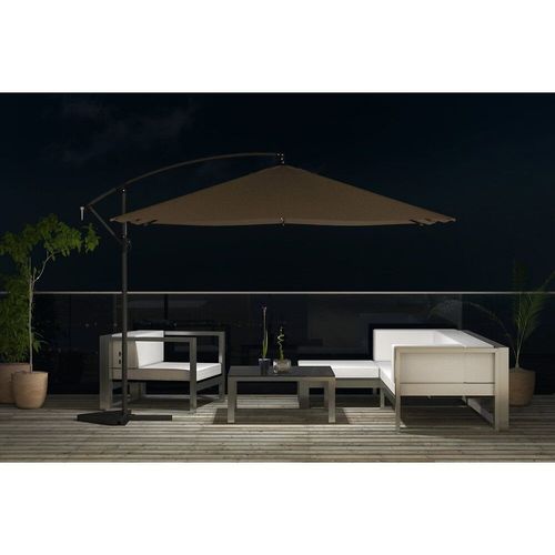 Solenzara À Led Chocolat : Parasol À Led Déporté 3x3m