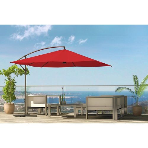 Solenzara À Led Terracotta : Parasol À Led Déporté 3x3m