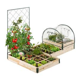 Kit complet carrés potagers modulables 3 bacs + treillis +