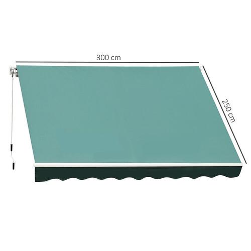 Store Banne Manuel R?Tractable Aluminium Polyester Imperm?Abilis? 3l X 2,5l M Vert