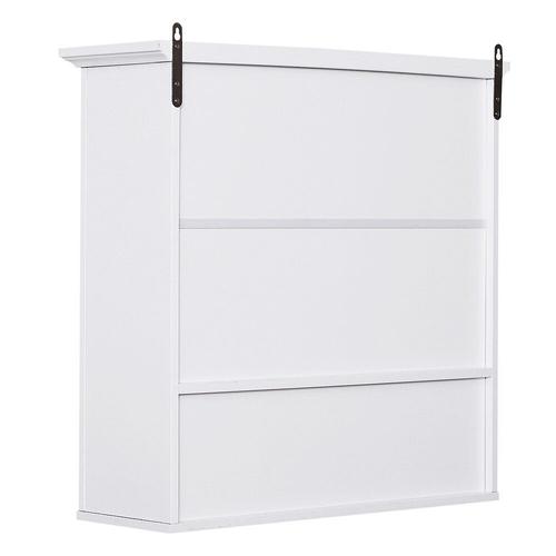 Armoire Haute Murale De Salle De Bain Ou Wc Placard 2 Portes 2 Étagères Niche Dim. 60l X 20l X 58h Cm Mdf