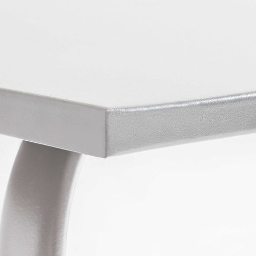 Table De Jardin Rectangulaire En Métal Blanc