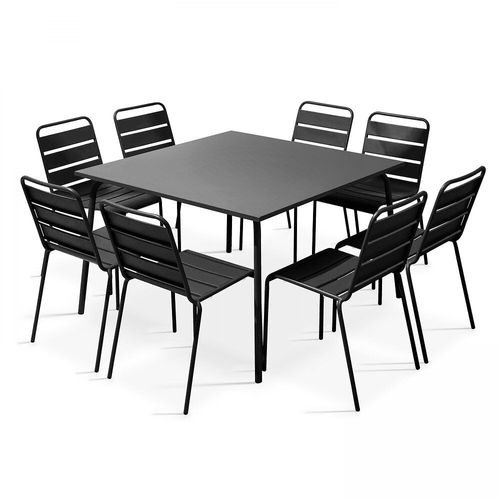 Table De Jardin Carrée En Métal Anthracite