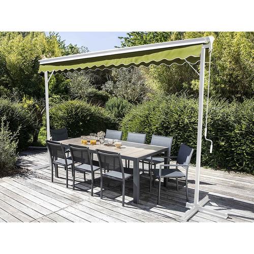 Store Double Pente Avec Coffre 3 X 4 M En Aluminium Vert