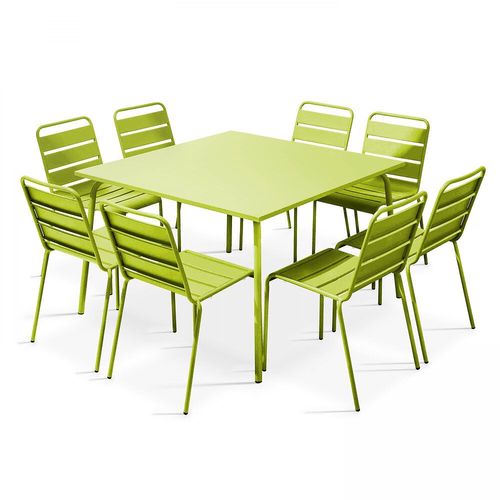 Table De Jardin Carrée En Métal Vert