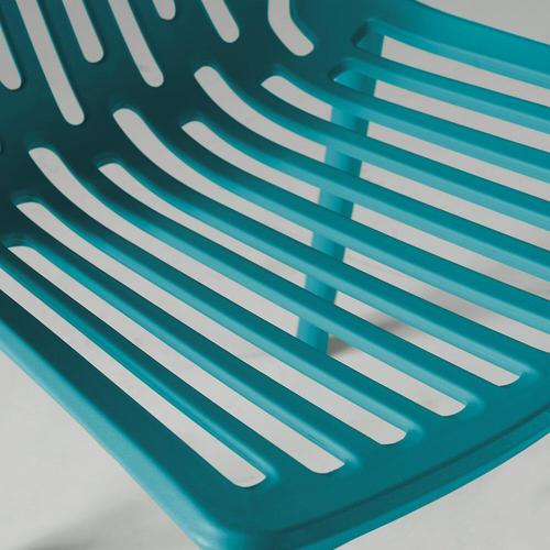 Chaise De Jardin Ajourée En Plastique Bleu