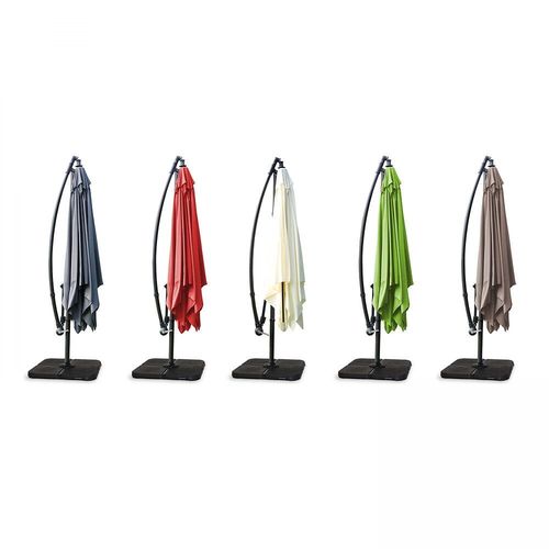 Parasol Déporté Carré Aluminium Rouge 3x3m