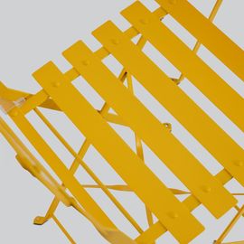 Table Bistrot De Jardin Et 2 Chaises Pliantes En Acier Jaune