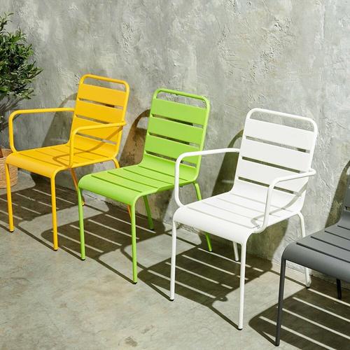 Fauteuil De Jardin En Métal Jaune