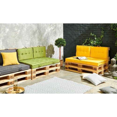 Coussin Pour Palette Matelass? Jaune 120x80cm