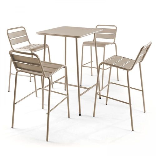 Table De Bar Carrée En Acier 70x70x105 Cm, Palavas