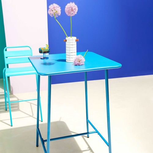 Table De Bar Carrée En Acier 70x70x105 Cm, Palavas