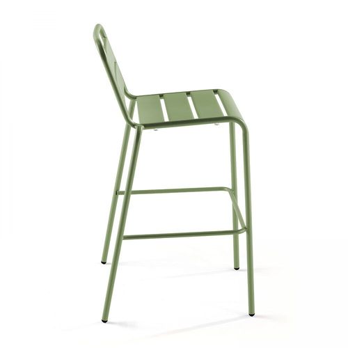 Table De Bar Et 2 Chaises Hautes Métal Vert Cactus