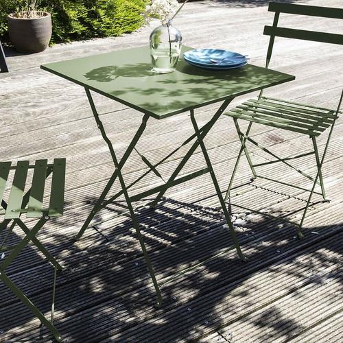 Lot De 2 Chaises Pliantes Acier Vert Cactus