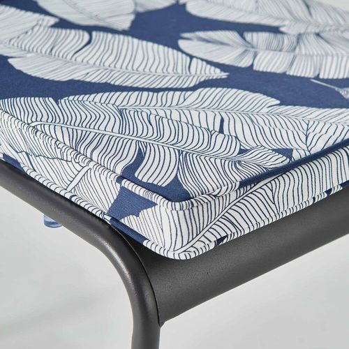 Lot De 4 Galettes De Chaise Polyester Abaca Bleu 40x40x3 Cm