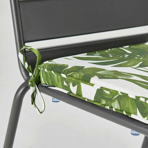 Lot De 4 Galettes De Chaise Polyester Jungle 40x40x3 Cm