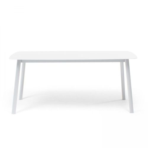 Table De Jardin Aluminium Et Pierre + 6 Chaises Et 2 Fauteuils Blanc