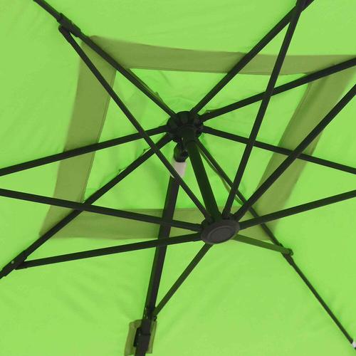 Parasol Déporté Et 4 Dalles À Remplir Aluminium Vert 3x3m