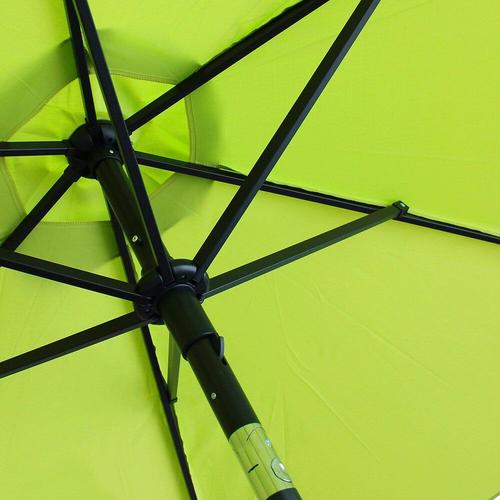 Parasol Droit Inclinable Et 4 Dalles ? Remplir Aluminium Vert