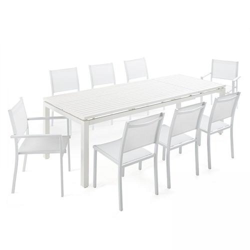 Lot De 2 Fauteuils De Jardin Aluminium Et Textilène Blanc