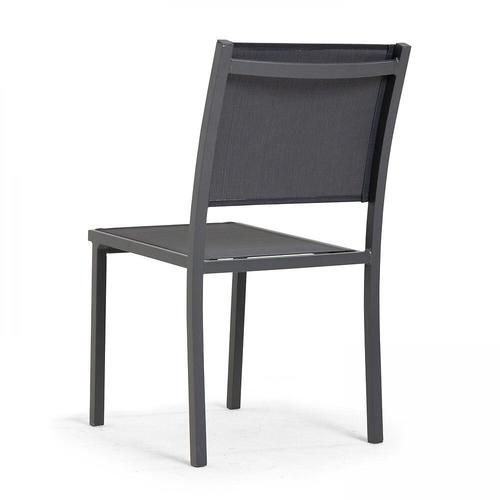 Lot De 2 Chaises De Jardin Aluminium Et Textilène Gris