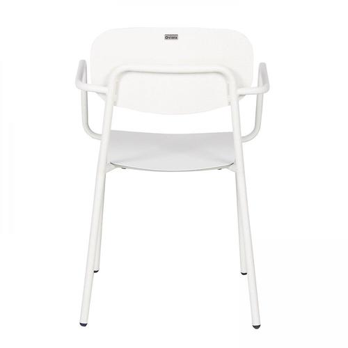 Fauteuil De Jardin En Aluminium Avec Accoudoirs Blanc