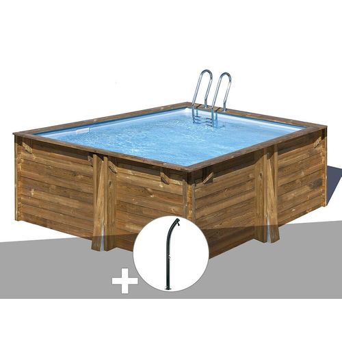 Kit piscine bois Gré Carra 3,05 x 3,05 x 1,19 m + Douche