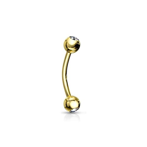 Piercing Arcade Barre Et Boules Titane Inoxydable Anti Allergique Sourcil Oreille Cartilage Tragus Helix Barbell Fiby Doré Or Lovepiercing