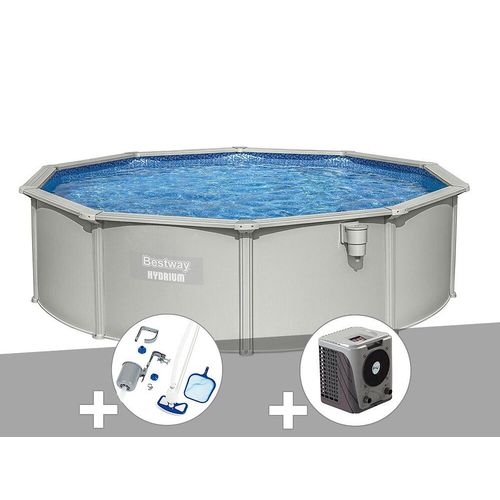 Kit piscine acier ronde Bestway Hydrium 4,60 x 1,20 cm + Kit d'entretien Deluxe + Pompe à chaleur
