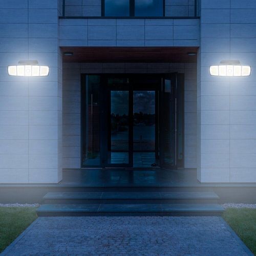 Projecteur Solaire Éclairage Puissant 1000 Lumens Led Blanc Froid Andover Xl Avec Détecteur De Mouvement