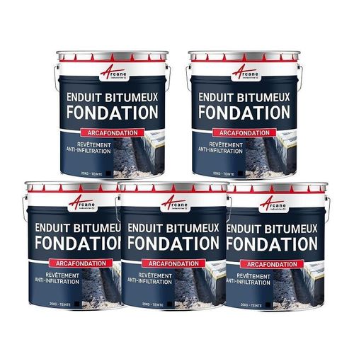 Enduit pour Fondations Murs enterrés bitumeux noir hydrofuge parpaing béton brique bois ARCAFONDATION Noir 5 Kg