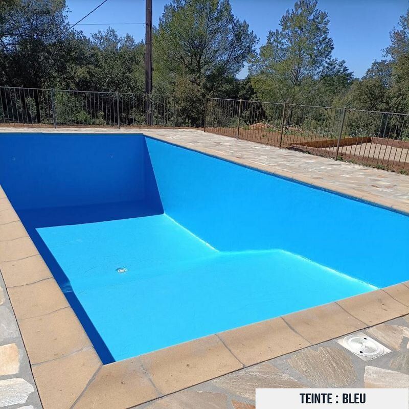 Peinture Piscine Bassin B&eacute;ton ARCAPISCINE Ciment D&eacute;coration Imperm&eacute;able Bleu Blanc