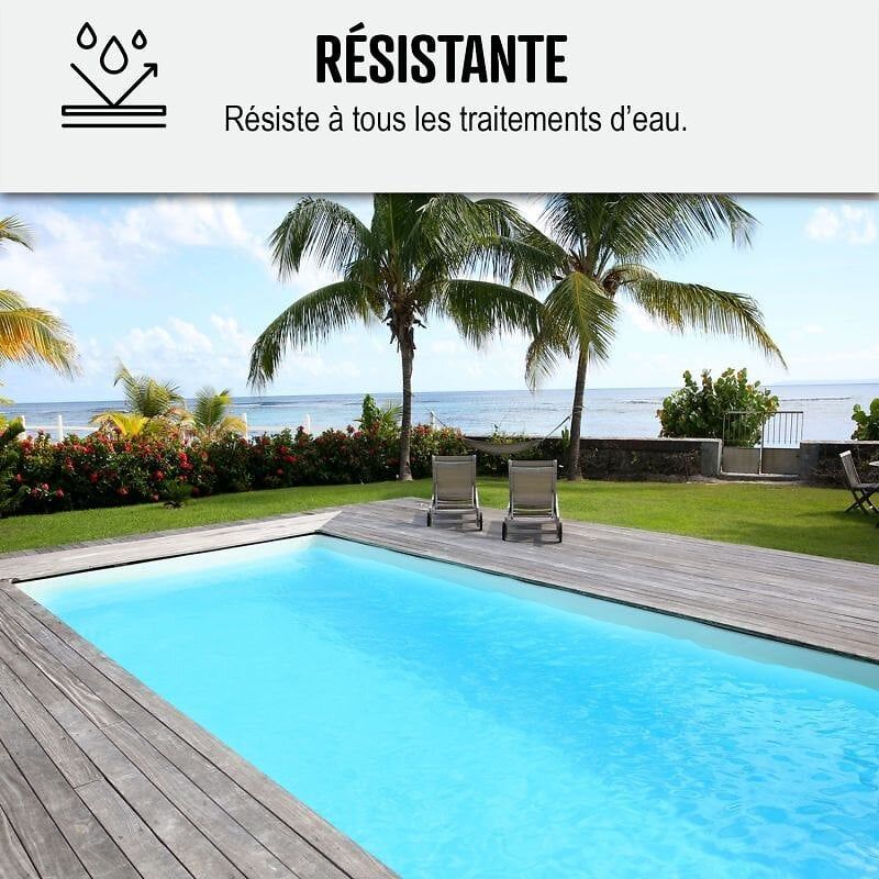 Peinture Piscine Bassin B&eacute;ton ARCAPISCINE Ciment D&eacute;coration Imperm&eacute;able Bleu Blanc