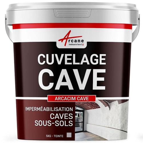 Enduit de Cuvelage Hydrofuge - Etanchéité Cave - Garage - Sous-sols | ARCACIM CAVE Gris 25 Kg