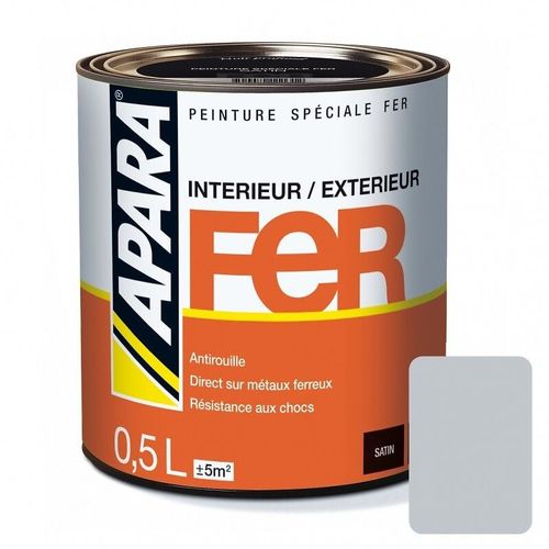 Peinture Fer Satin - APARA 0.5 litre Gris clair (RAL 7035)