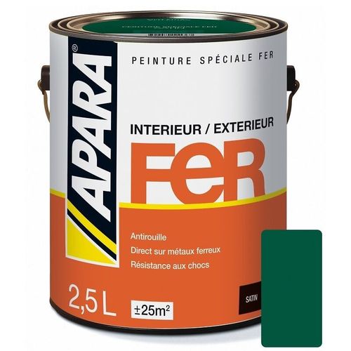 Peinture Fer Satin - APARA 2.5 litres Vert jardin (RAL 6005)
