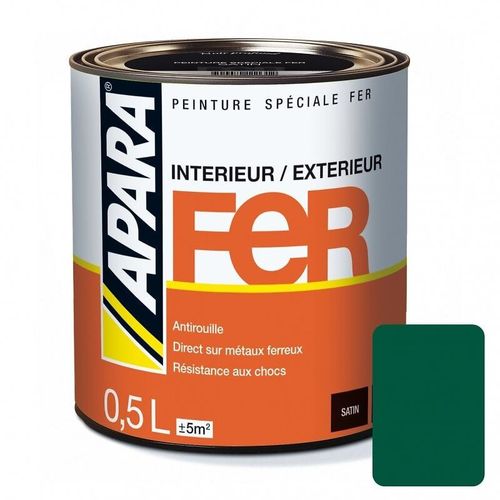 Peinture Fer Satin - APARA 0.5 litre Vert jardin (RAL 6005)