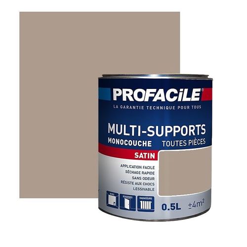Peinture intérieure multi-supports, PROFACILE 0.5 litre Marron Glacé