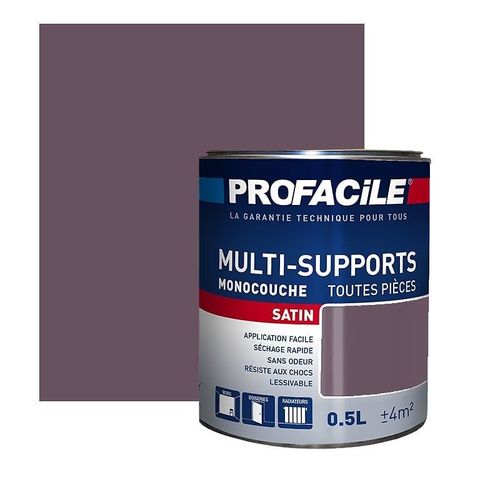 Peinture intérieure multi-supports, PROFACILE 0.5 litre Prune
