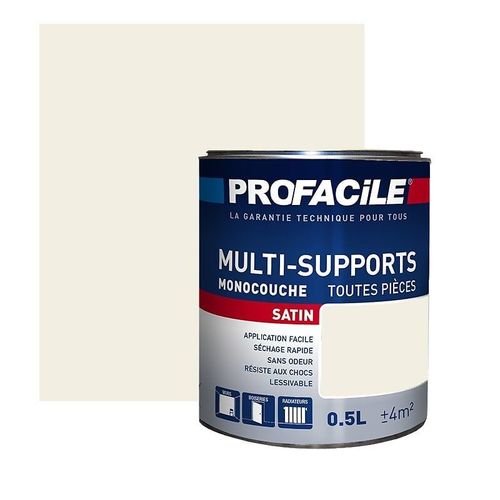 Peinture intérieure multi-supports, PROFACILE 0.5 litre Blanc Cassé