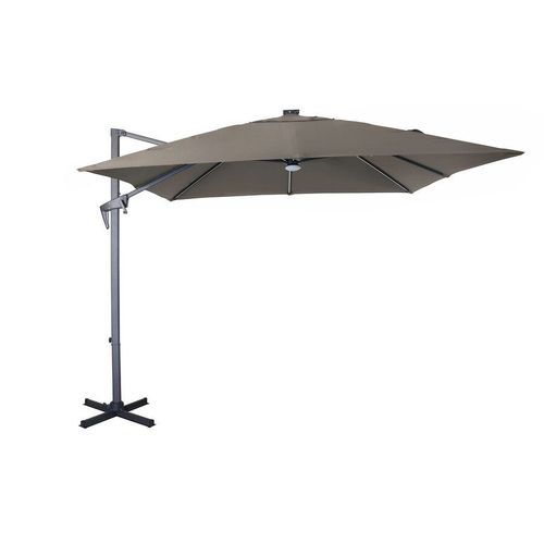 Parasol Déporté Inclinable Nh 2,7 X 2,7m - Gris/Taupe - Avec Led - Manivelle Grade 6