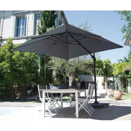 Parasol Déporté Carré En Aluminium 3x3m Roma