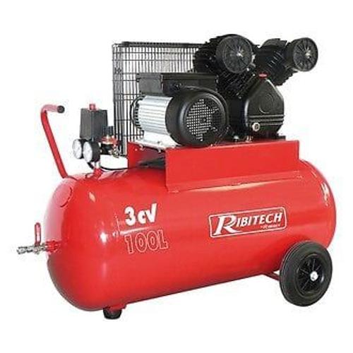 Ribitech - Compresseur 100 Litres 8 bar 3Cv tête en V - PRCOMP3/100V