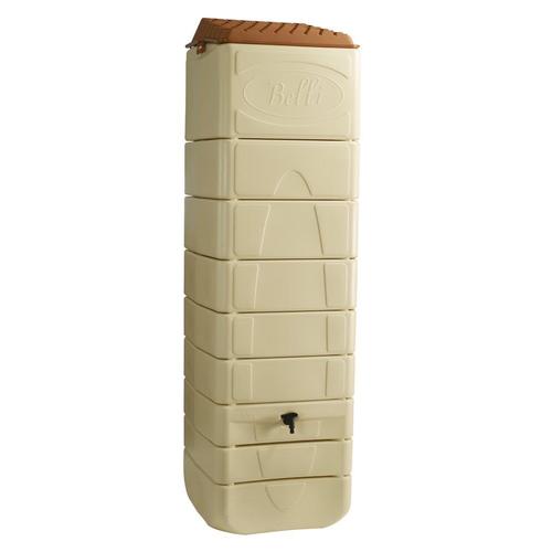 Récupérateur d'eau de pluie mural 650 L beige + Kit raccord chéneau