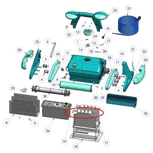 pince blocage sac pour robot indigo - w0095a - zodiac