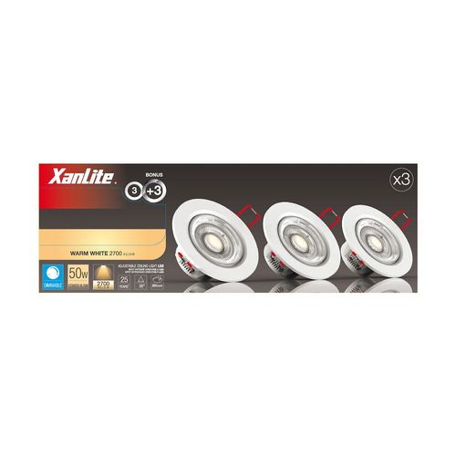 Pack 3 Spots Led Int?Gr?E Dimmables 6w Blanc Chaud