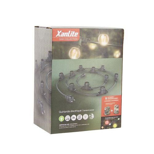 Guirlande Guinguette Led Noire, Compatible Ampoules E27, 5m Extensible