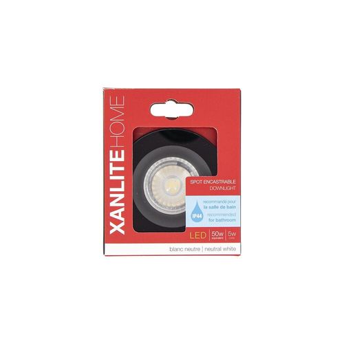 Spot Encastrable Gu10 50w 4000k Rond Noir Ip44