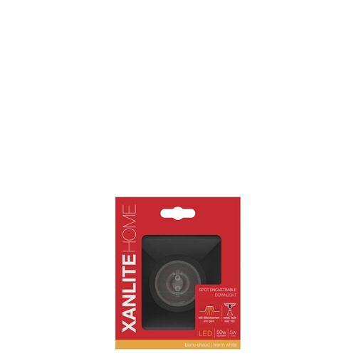 Spot Encastrable Gu10 50w 2700k Carr? En Alu Noir Ip20